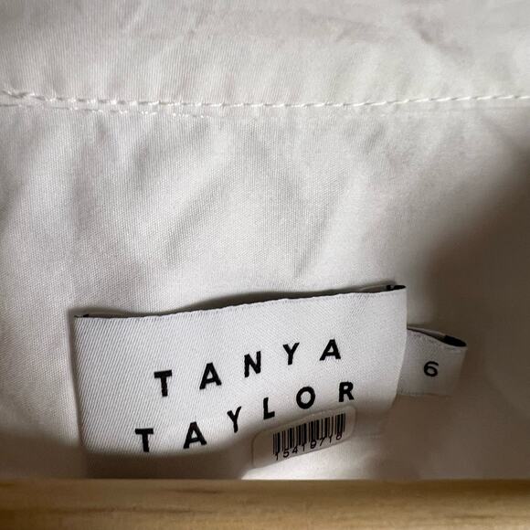 Tanya Taylor Winnie White Long Sleeve Poplin Wrap Shirt Mini Dress Size 6 - Picture 12 of 14